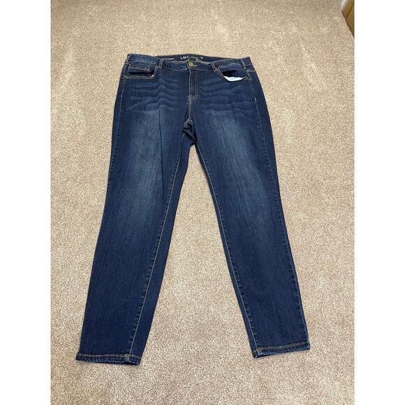 Lane Bryant womens super stretch skinny jeans sz 22 plus size mid rise dark wash - Picture 3 of 12